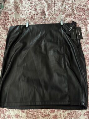 Liverpool Black Faux Leather Skirt